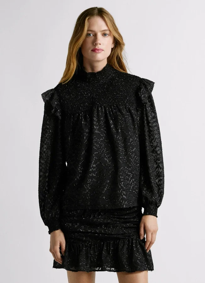 Metallic-Details Fließende Bluse Metallic-Details Fließende Bluse