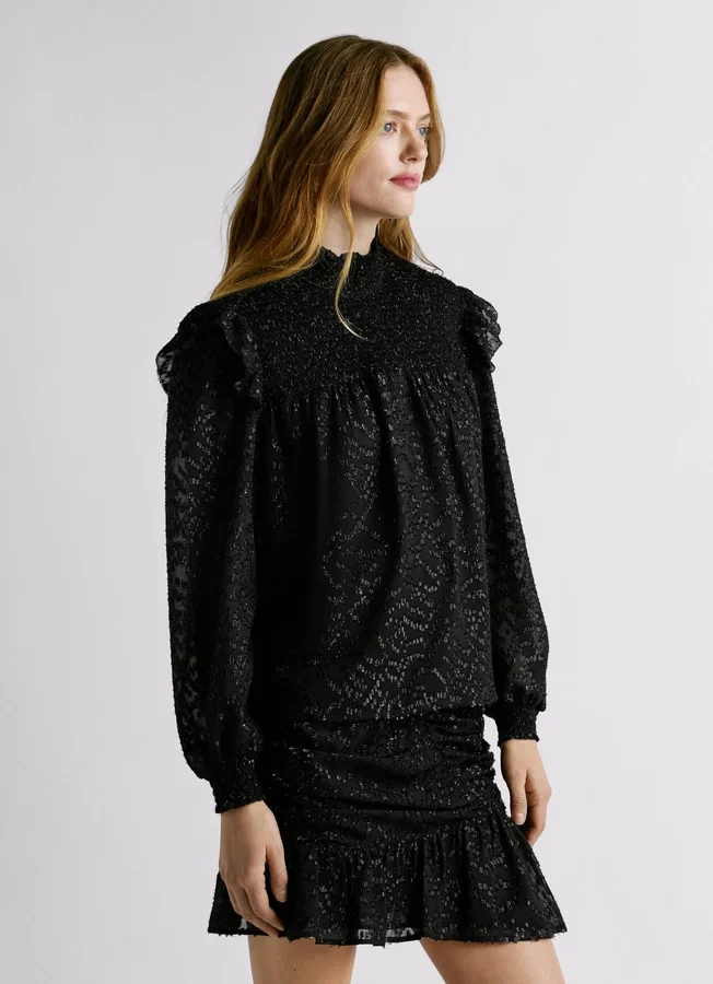 Metallic-Details Fließende Bluse Metallic-Details Fließende Bluse