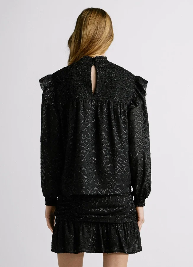 Metallic-Details Fließende Bluse Metallic-Details Fließende Bluse