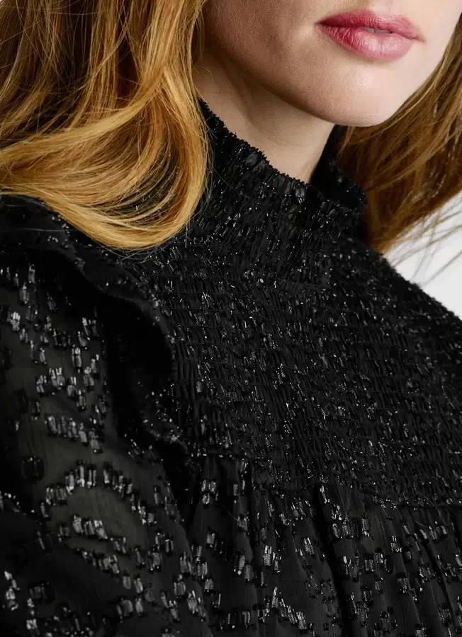 Metallic-Details Fließende Bluse Metallic-Details Fließende Bluse