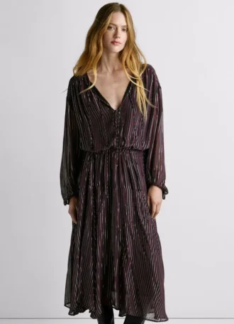 Midi-Kleid mit Streifenmuster