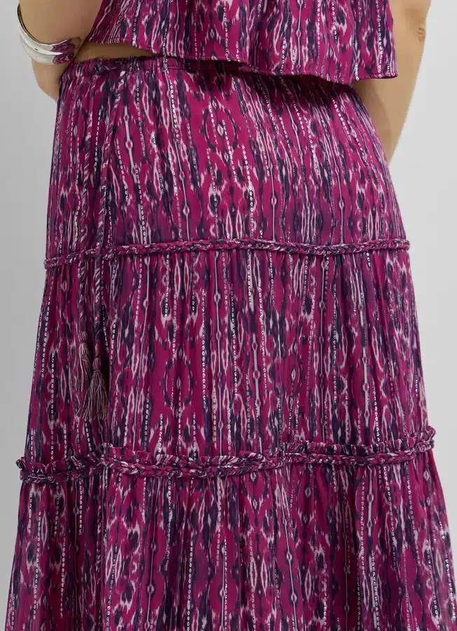 Midirock mit abstraktem Print Midirock mit abstraktem Print