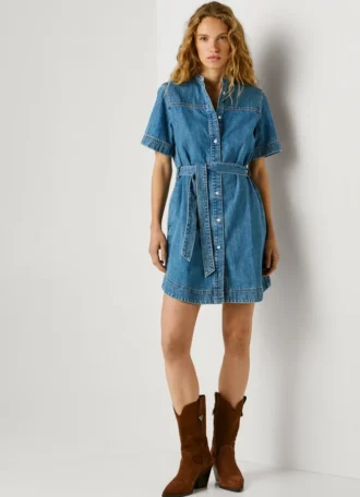 Mini-Kleid aus Denim in Regular-Fit