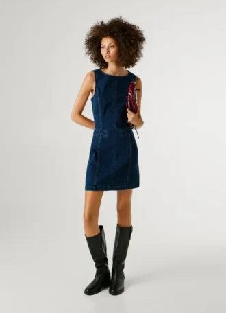 Mini-Kleid aus Denim in Regular-Fit