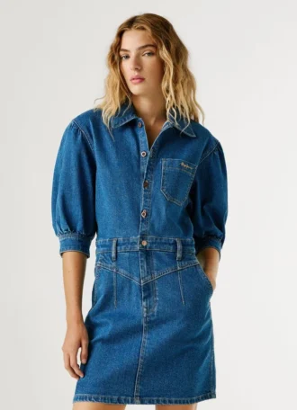 Mini-Kleid aus Denim in Regular-Fit