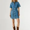 Mini-Kleid aus Denim in Regular-Fit Mini-Kleid aus Denim in Regular-Fit