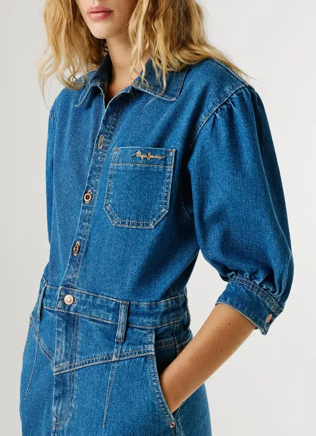 Mini-Kleid aus Denim in Regular-Fit Mini-Kleid aus Denim in Regular-Fit