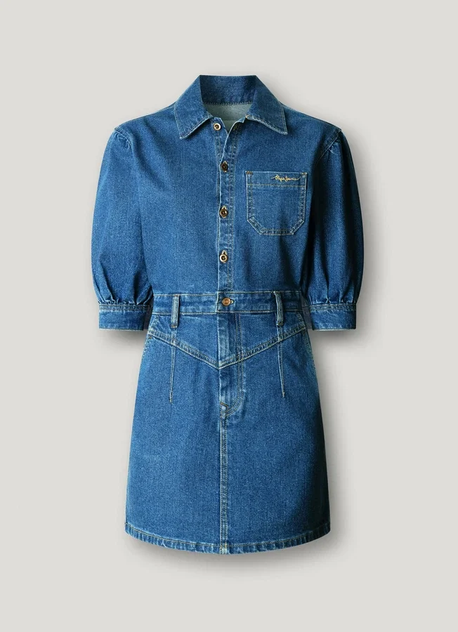 Mini-Kleid aus Denim in Regular-Fit Mini-Kleid aus Denim in Regular-Fit