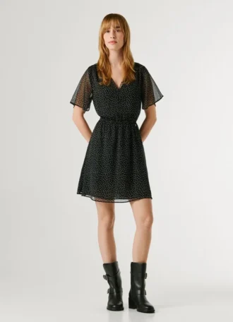 Mini-Kleid mit Polka-Dots