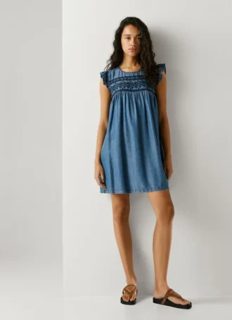 Minikleid mit Stickerei