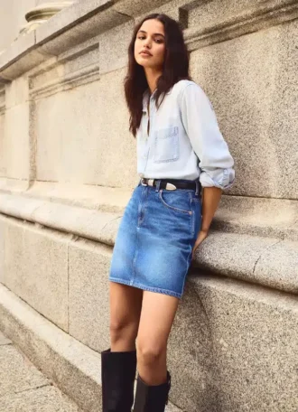 Minirock aus Denim in Regular-Fit