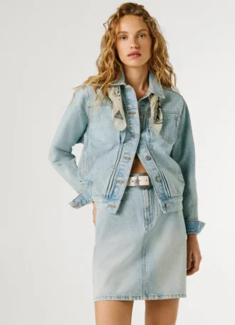 Minirock aus Denim in Regular-Fit