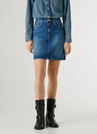 Minirock aus Denim in Regular-Fit