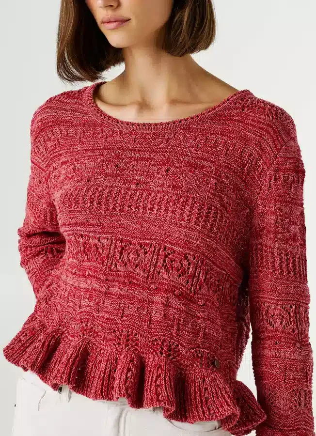 Mouliné-Pullover mit Rundhalsausschnitt Mouliné-Pullover mit Rundhalsausschnitt