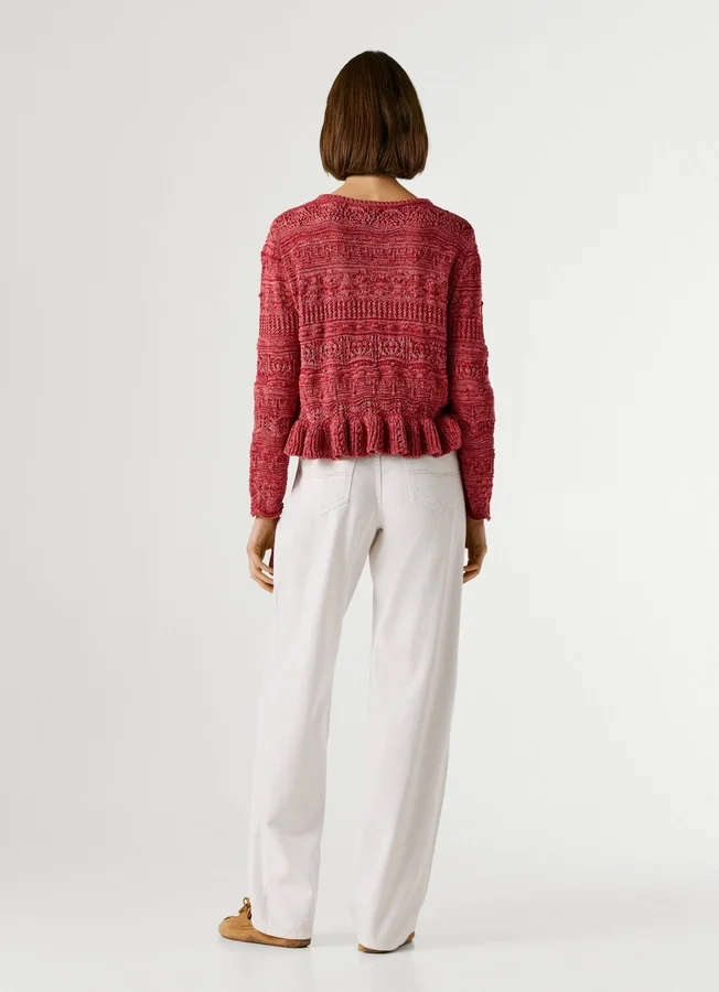 Mouliné-Pullover mit Rundhalsausschnitt Mouliné-Pullover mit Rundhalsausschnitt
