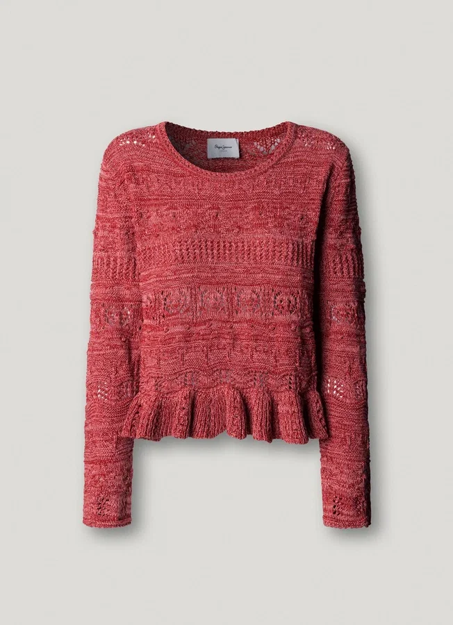 Mouliné-Pullover mit Rundhalsausschnitt Mouliné-Pullover mit Rundhalsausschnitt