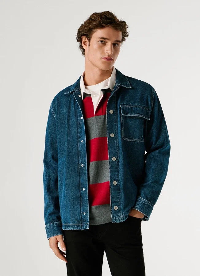 Overshirt aus Denim in lockerer Passform Overshirt aus Denim in lockerer Passform