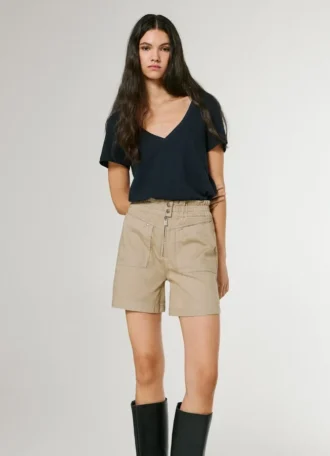 Paperbag-Shorts aus Twill
