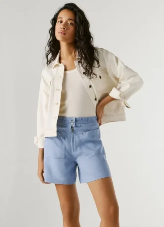 Paperbag-Shorts aus Twill