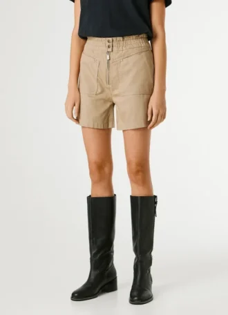 Paperbag-Shorts aus Twill