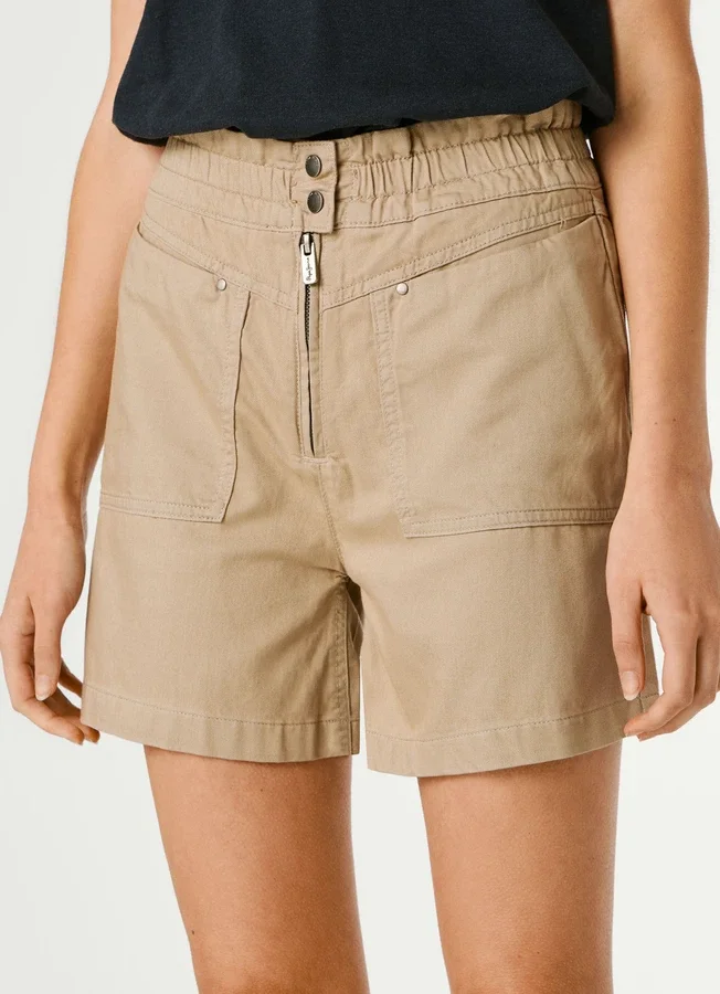 Paperbag-Shorts aus Twill Paperbag-Shorts aus Twill