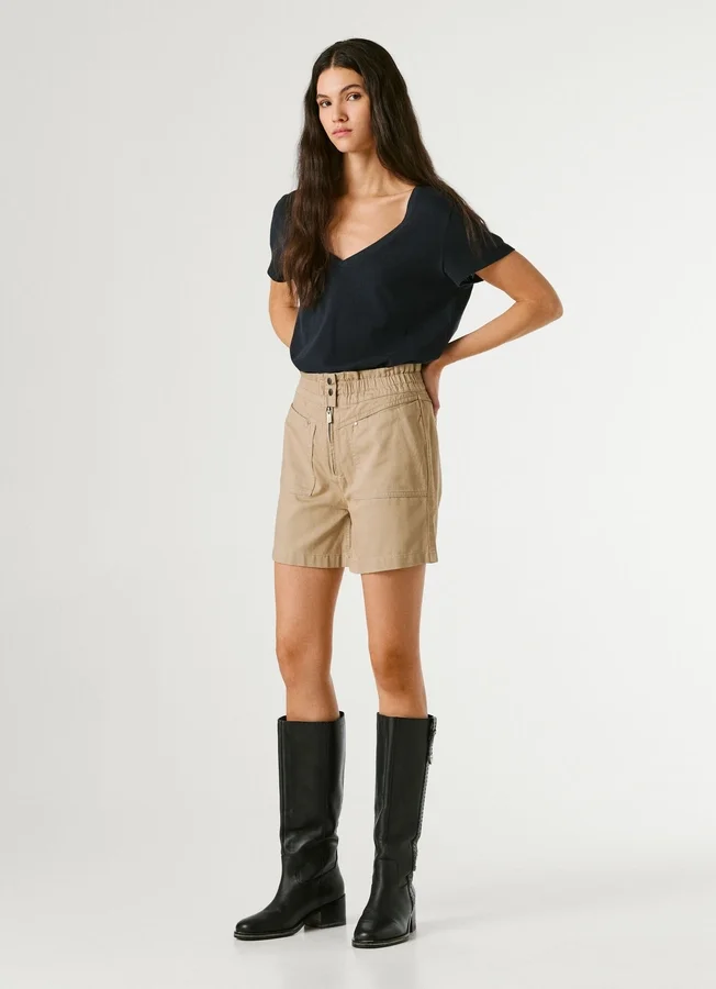 Paperbag-Shorts aus Twill Paperbag-Shorts aus Twill