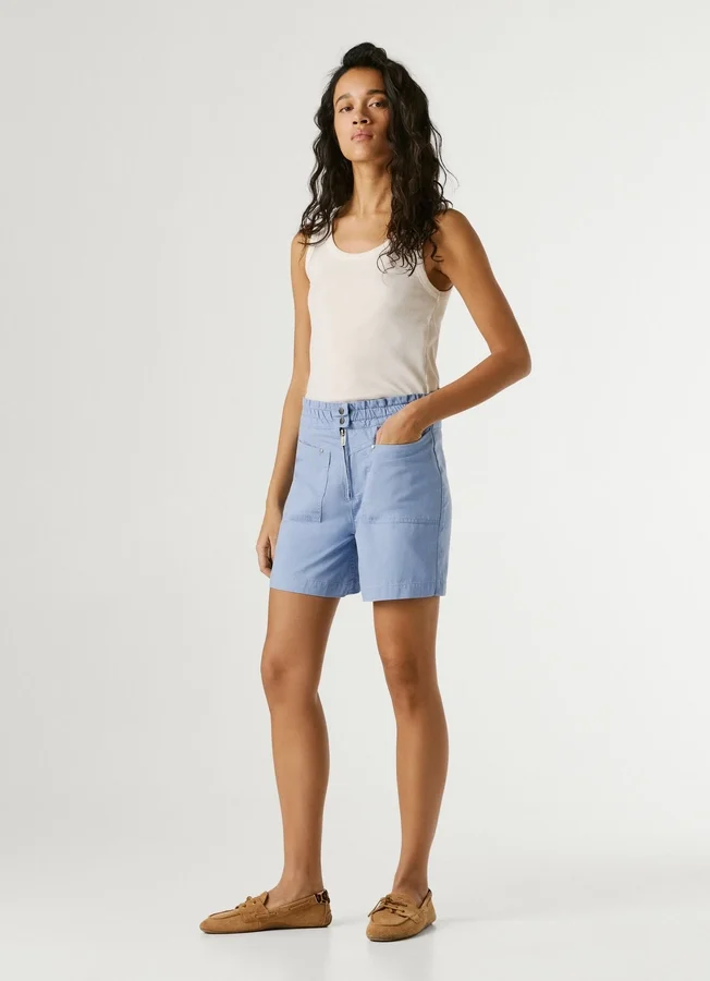 Paperbag-Shorts aus Twill Paperbag-Shorts aus Twill