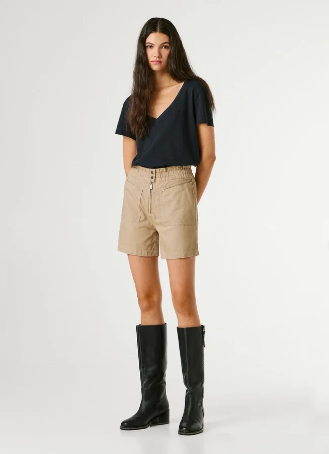 Paperbag-Shorts aus Twill Paperbag-Shorts aus Twill