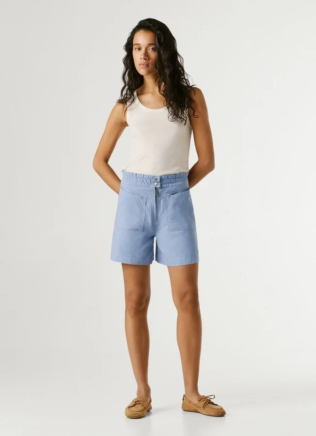 Paperbag-Shorts aus Twill Paperbag-Shorts aus Twill