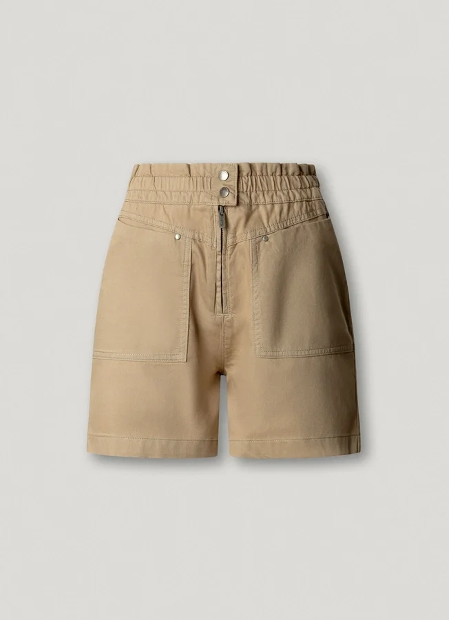 Paperbag-Shorts aus Twill Paperbag-Shorts aus Twill