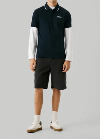 Piqué-Poloshirt mit aufgedrucktem Logo