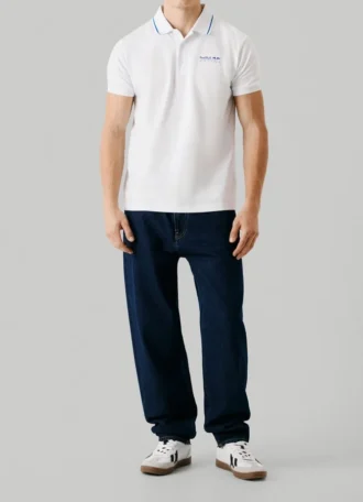Piqué-Poloshirt mit aufgedrucktem Logo