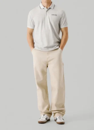 Piqué-Poloshirt mit aufgedrucktem Logo
