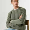 Piqué-Pullover mit Rundhalsausschnitt