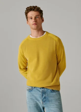 Piqué-Pullover mit Rundhalsausschnitt