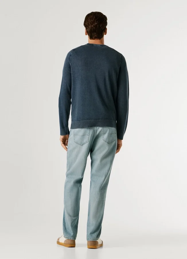 Piqué-Pullover mit Rundhalsausschnitt Piqué-Pullover mit Rundhalsausschnitt