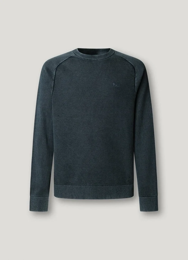 Piqué-Pullover mit Rundhalsausschnitt Piqué-Pullover mit Rundhalsausschnitt