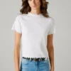 Pointelle-T-Shirt mit gesticktem Logo Pointelle-T-Shirt mit gesticktem Logo