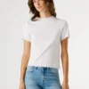 Pointelle-T-Shirt mit gesticktem Logo Pointelle-T-Shirt mit gesticktem Logo