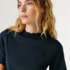 Pointelle-T-Shirt mit gesticktem Logo Pointelle-T-Shirt mit gesticktem Logo