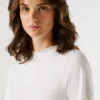 Pointelle-T-Shirt mit gesticktem Logo Pointelle-T-Shirt mit gesticktem Logo