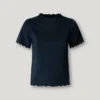 Pointelle-T-Shirt mit gesticktem Logo Pointelle-T-Shirt mit gesticktem Logo