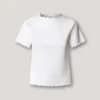 Pointelle-T-Shirt mit gesticktem Logo Pointelle-T-Shirt mit gesticktem Logo