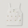 Pointelle-Top mit gestickten Blumen Pointelle-Top mit gestickten Blumen