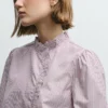 Popeline-Bluse mit Rüschen