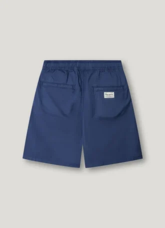 Popeline-Shorts mit verstellbarem Bund