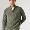 Pullover mit hohem Kragen und halbem Reißverschluss