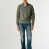 Pullover mit hohem Kragen und halbem Reißverschluss