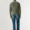 Pullover mit hohem Kragen und halbem Reißverschluss