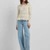 Pullover mit Rundhalsausschnitt aus Mouliné